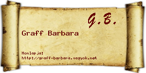 Graff Barbara névjegykártya